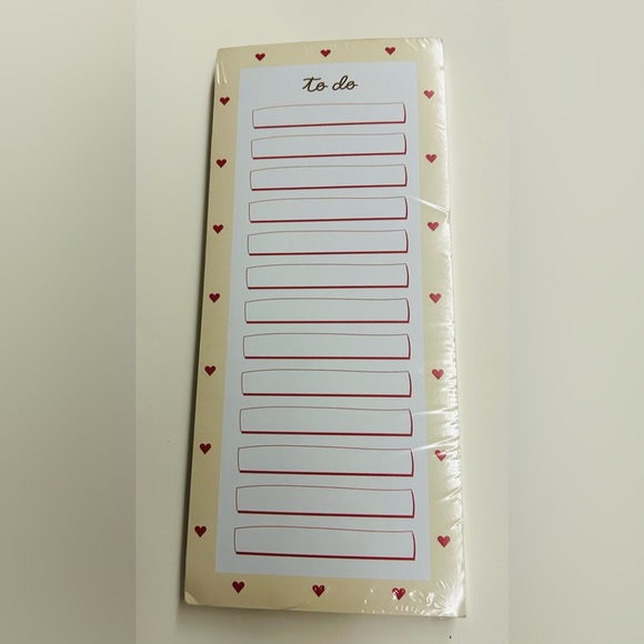 New Hearts "To Do" List Pad Graphique Lined 2 Magnets 100 Sheets Valentine's Day - Picture 10 of 10